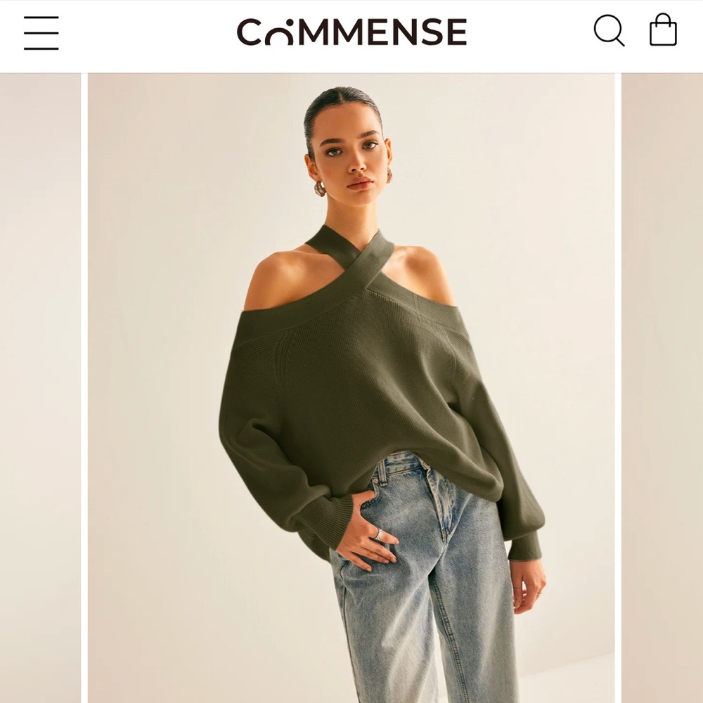 NWT Commense army green sweater.  XL